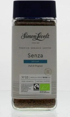Simon Lévelt | Cafeïnevrije Oploskoffie Premium Organic Coffee - 100g -KoffieLuxe Aanbiedingen Winkel 720x1200