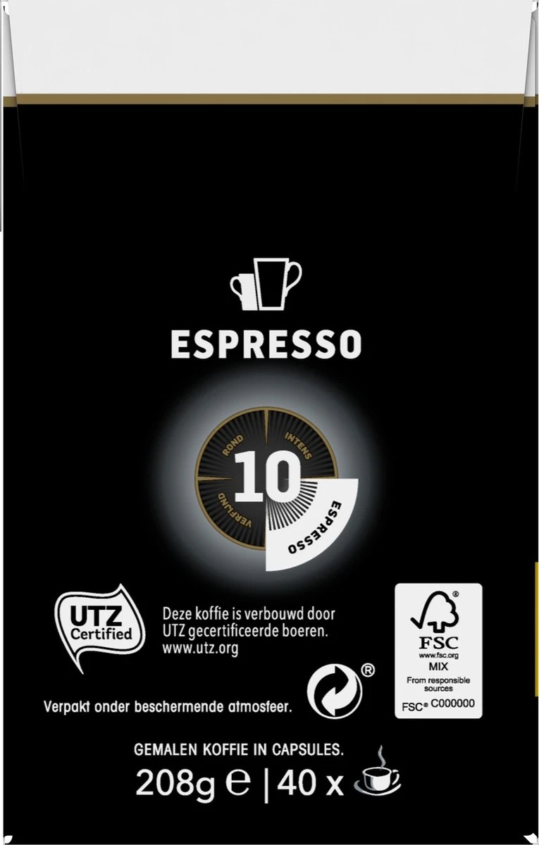 Douwe Egberts Espresso Krachtig (10) - 5 X 40 Koffiecups 9 Douwe Egberts Espresso Krachtig (10) - 5 X 40 Koffiecups - Afbeelding 9