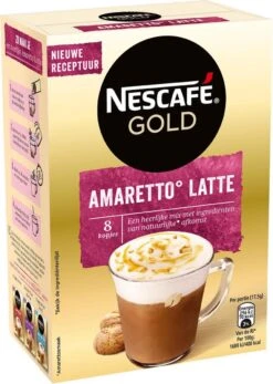 Nescafé Gold Amaretto Latte Oploskoffie - 6 Doosjes à 8 Zakjes -KoffieLuxe Aanbiedingen Winkel 855x1200 4