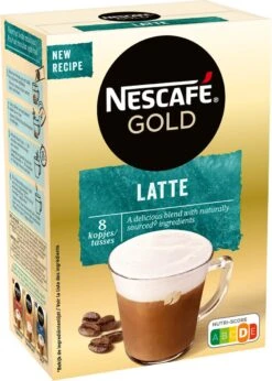Nescafé Gold Latte Macchiato Oploskoffie - 6 Doosjes à 8 Zakjes -KoffieLuxe Aanbiedingen Winkel 856x1200 1