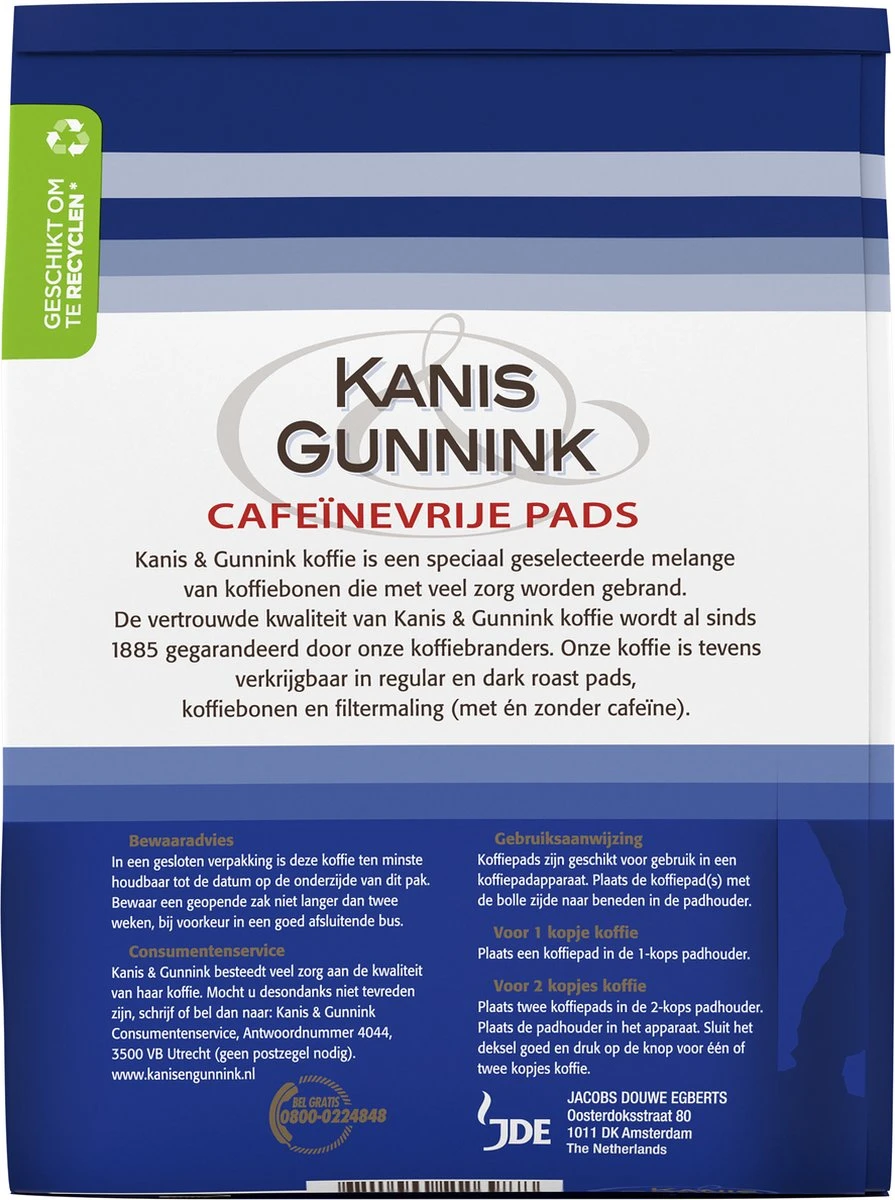 Kanis & Gunnink Cafeïnevrij Koffiepads - 10 X 36 Pads 2 Kanis & Gunnink Cafeïnevrij Koffiepads - 10 X 36 Pads - Afbeelding 2