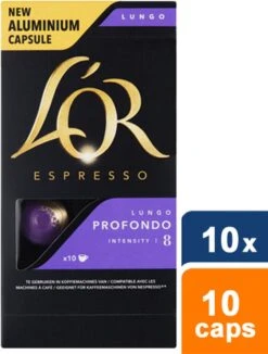 L'OR Lungo Profondo Koffiecups - Intensiteit 8/12 - 10 X 10 Capsules -KoffieLuxe Aanbiedingen Winkel 909x1200 1