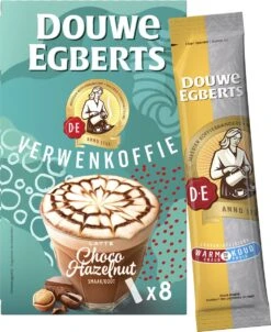 Douwe Egberts Latte Choco Hazelnut Oploskoffie - 5/9 Intensiteit - 5 X 8 Zakjes -KoffieLuxe Aanbiedingen Winkel 980x1200