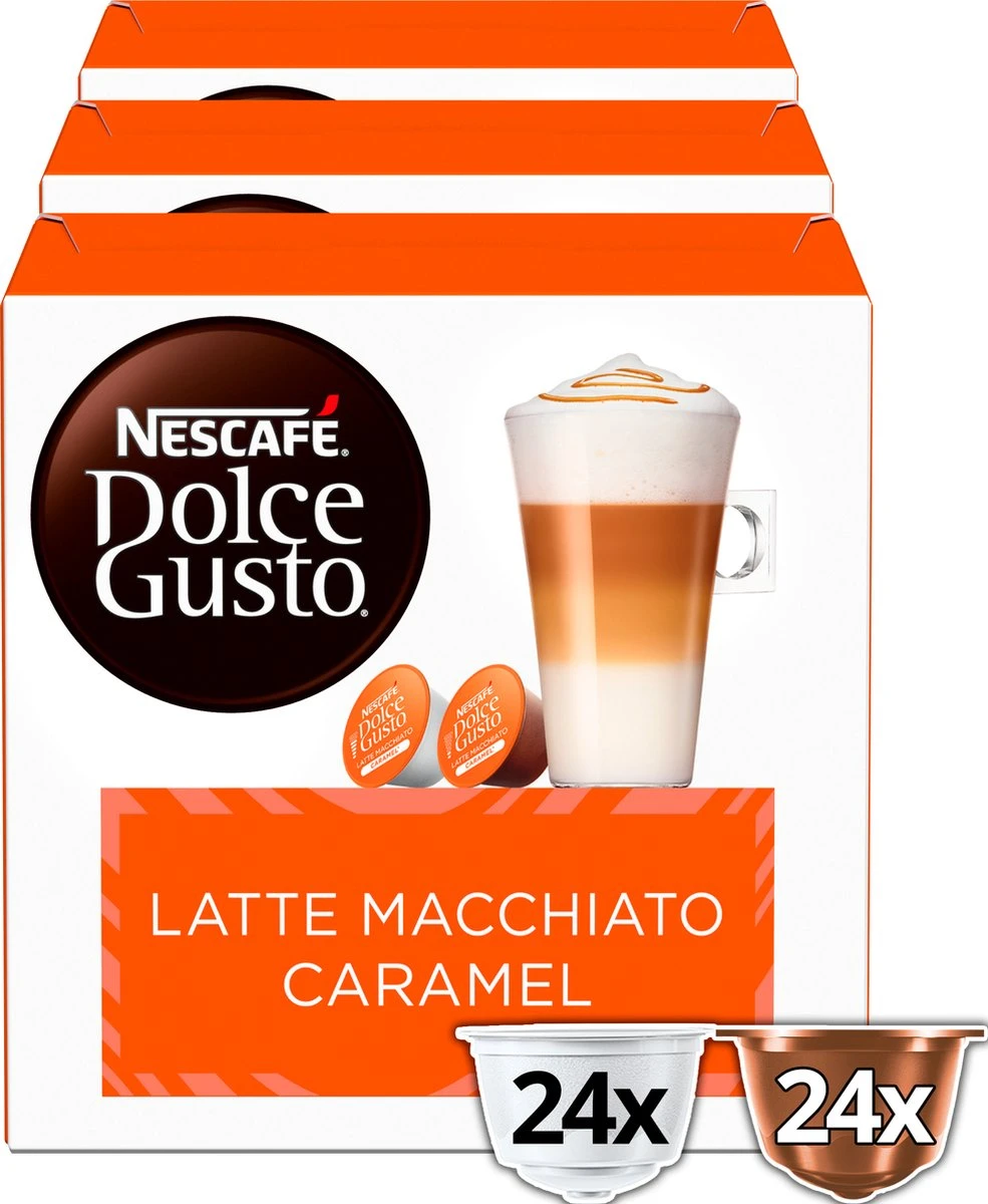 Nescafé Dolce Gusto Caramel Macchiato Capsules - 48 Koffiecups 2 Nescafé Dolce Gusto Caramel Macchiato Capsules - 48 Koffiecups - Afbeelding 2