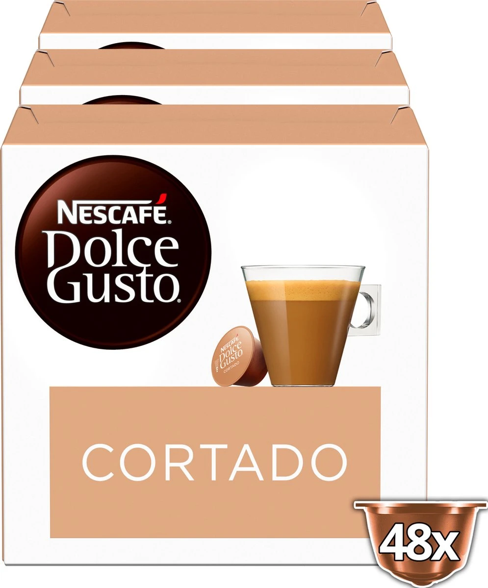 Nescafé Dolce Gusto Cortado Espresso Macchiato Capsules - 48 Koffiecups 2 Nescafé Dolce Gusto Cortado Espresso Macchiato Capsules - 48 Koffiecups - Afbeelding 2