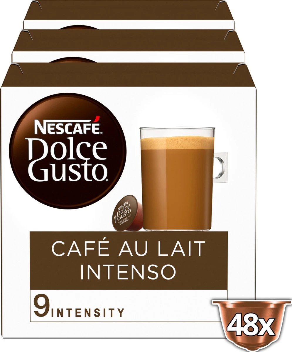 Nescafé Dolce Gusto Cafe Au Lait Intenso Capsules - 48 Koffiecups 2 Nescafé Dolce Gusto Cafe Au Lait Intenso Capsules - 48 Koffiecups - Afbeelding 2